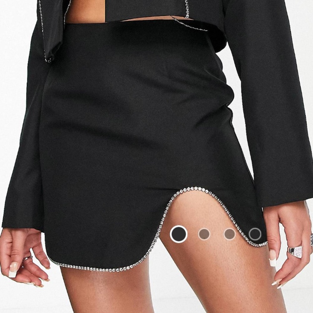 ASYOU diamante trim clean 90s mini skirt in black
